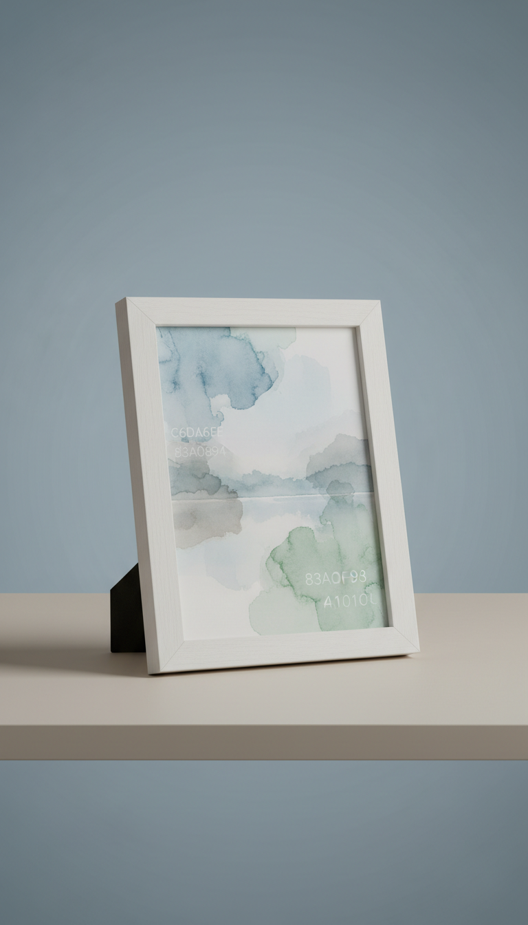 Cloud White Wood Frame Watercolor Overlay