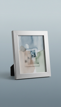 Brushed Silver Metal Frame Watercolor Overlay
