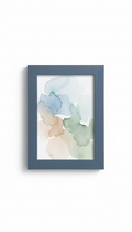 Slate Blue Lacquered Frame Watercolor Overlay
