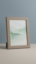 Stone Taupe Wood Frame Watercolor Overlay